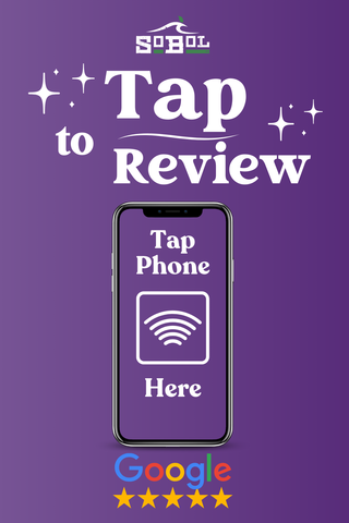 Tap to Review Table Topper