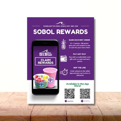 Rewards App Benefits Table Topper – SoBol Prints
